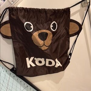 Kids' Brown Bear Drawstring Bag